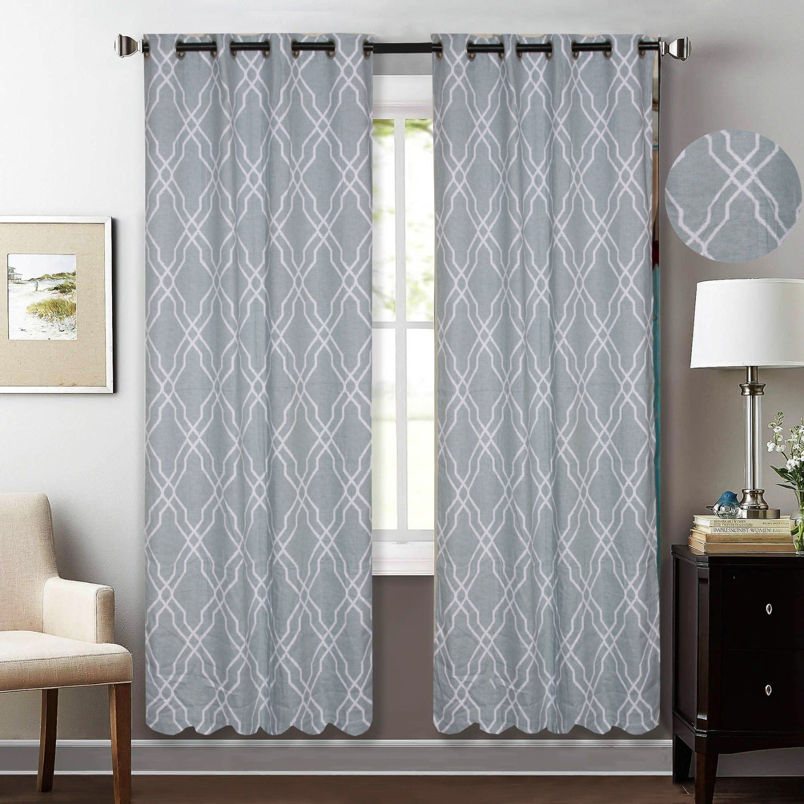 Pure Cotton Curtain Pair - Premium 8 x 7 feet