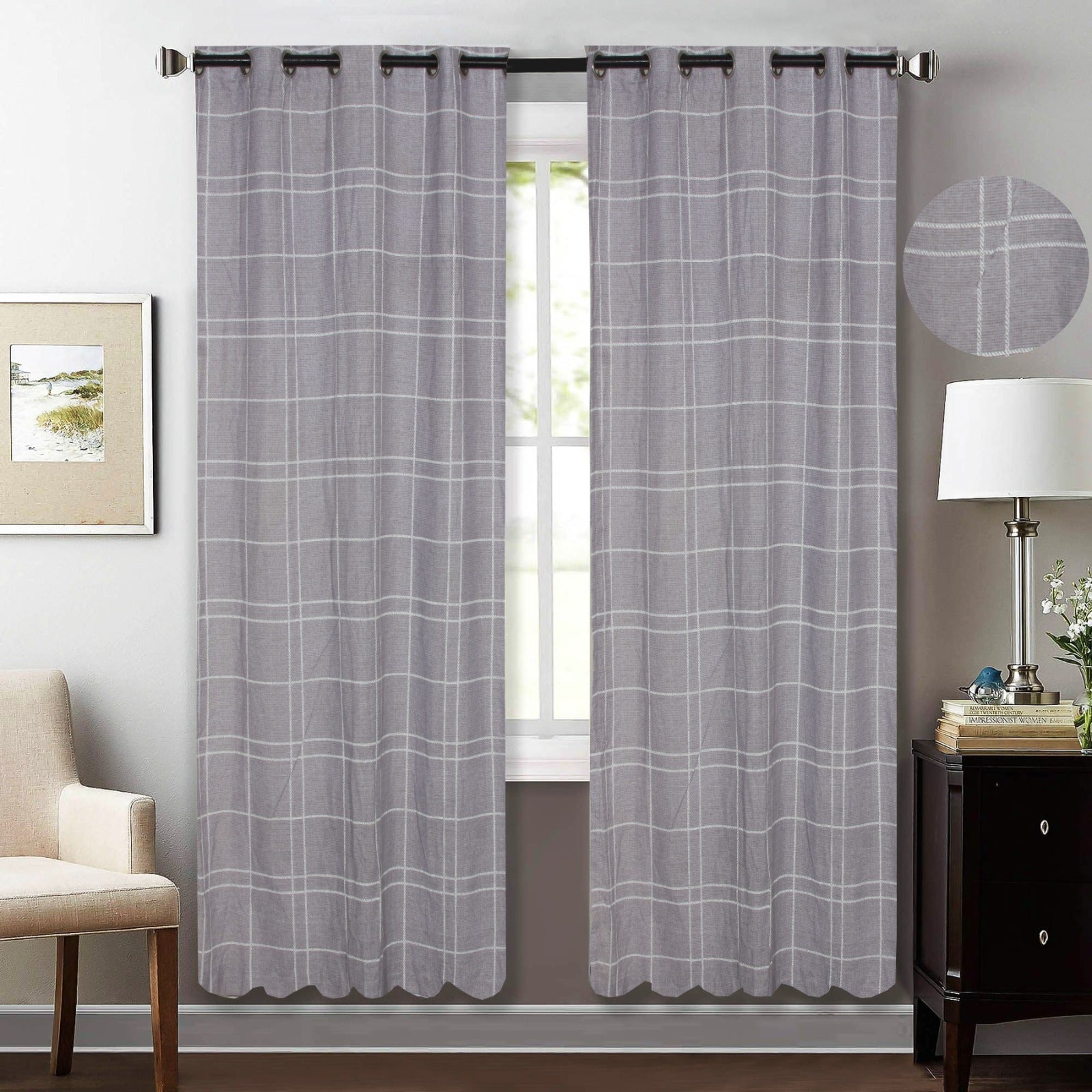 Pure Cotton Curtain Pair - Premium 8 x 7 feet